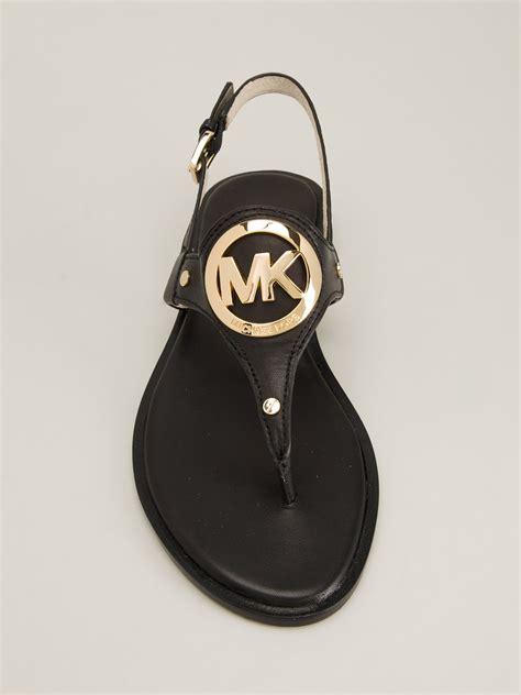 michael kors flat sandals black|Michael Kors black sandals sale.